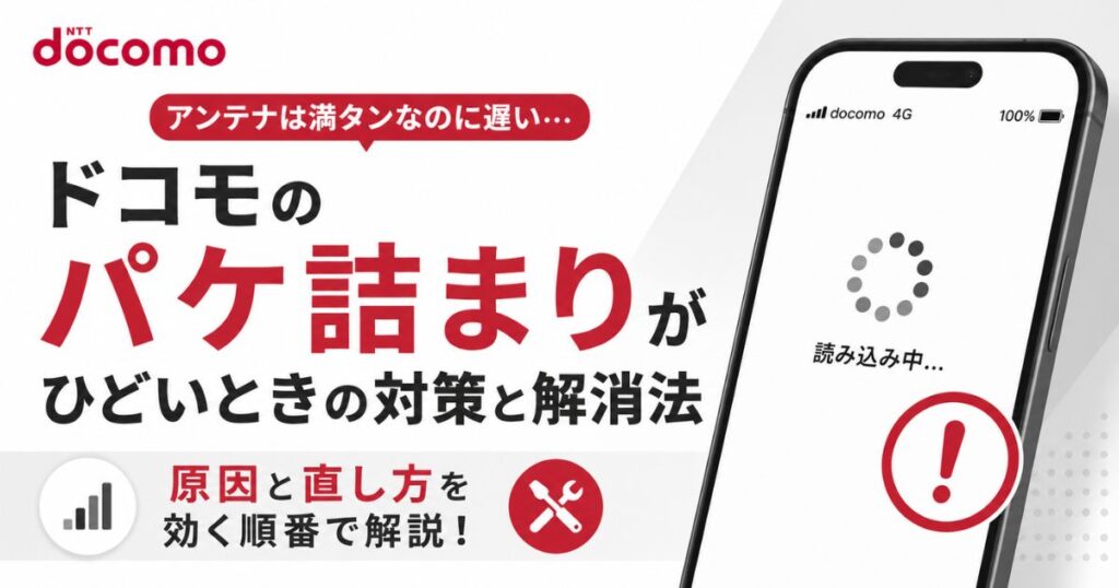 ドコモのパケ詰まりがひどい3つの原因と今すぐ効く対策！田舎と都市で違う解消法｜docomo