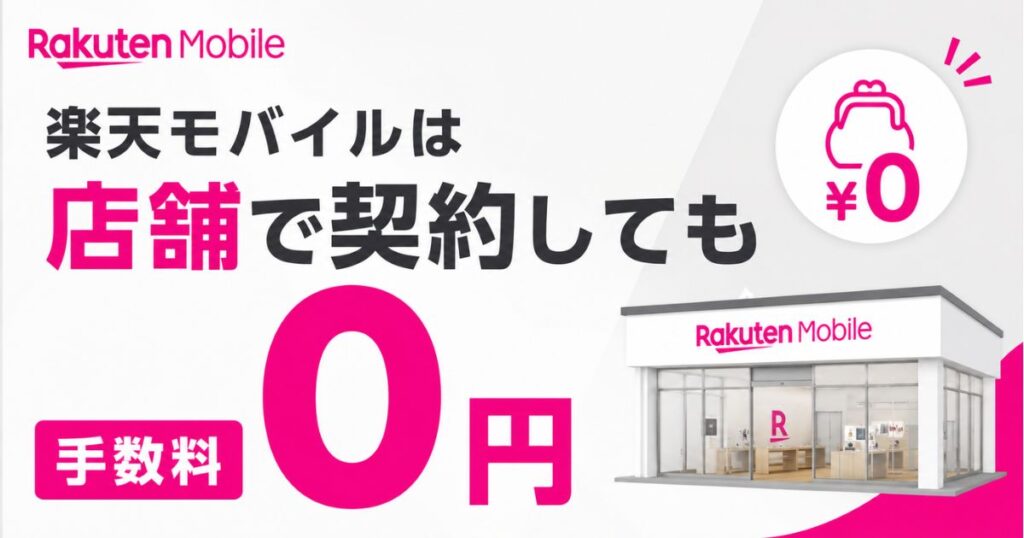 楽天モバイルの店舗手数料は0円！新規契約と乗り換えMNPで事務手数料が3850円になる条件と機種変更の実費