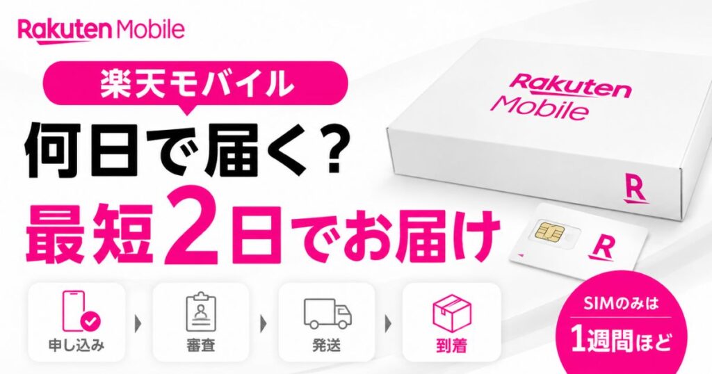 楽天モバイルは何日で届く？最短2日とSIMのみ1週間の大きな差！iPhoneと機種変更で待つ日数